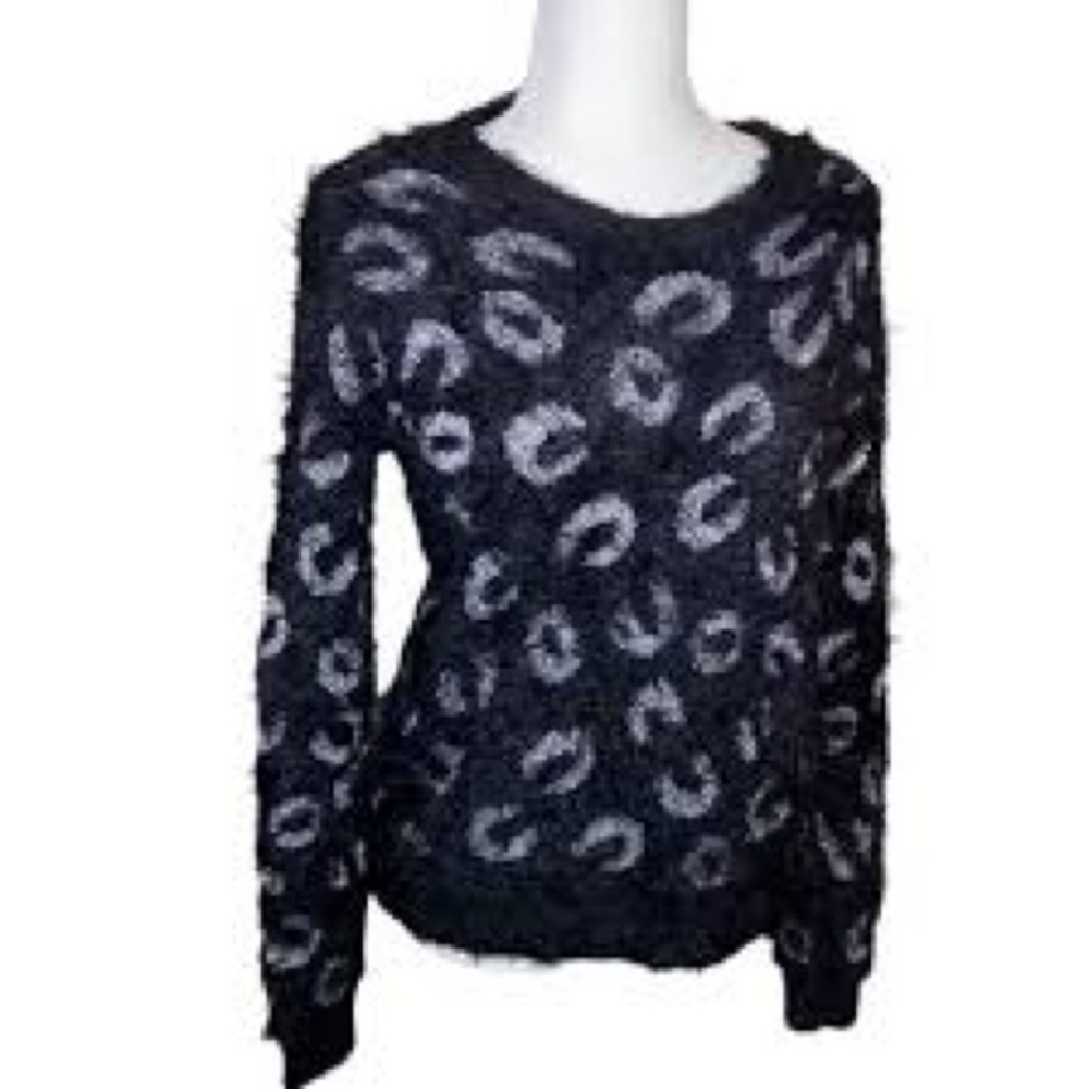 Apt. 9 Black and Gray Patterned Sweater